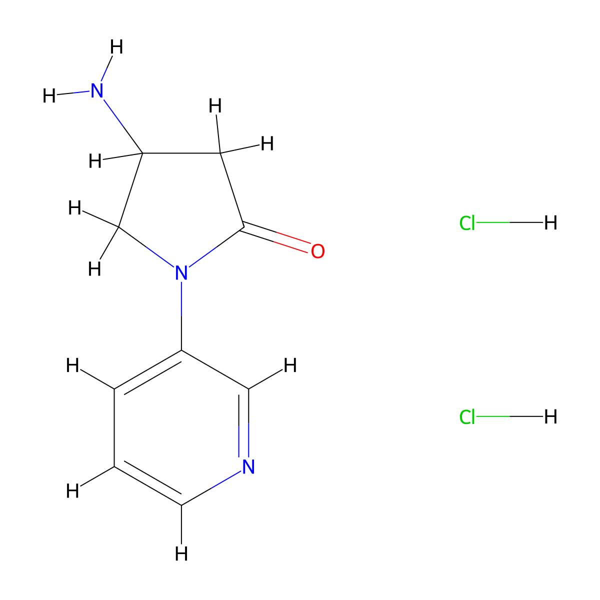 4-Amino-1-(pyridin-3-yl)pyrrolidin-2-one dihydrochloride molecular structure, CAS 2995278-98-1