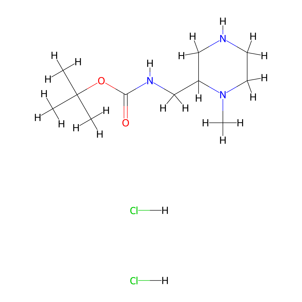 tert-butyl N-[(1-methylpiperazin-2-yl)methyl]carbamate dihydrochloride molecular structure, CAS 2995279-04-2