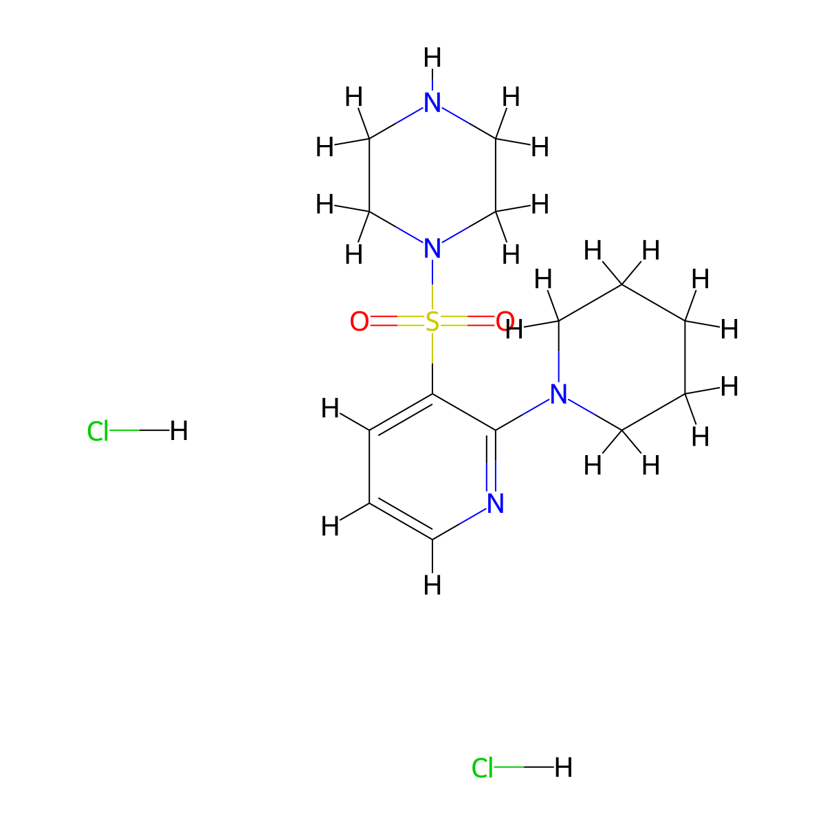 1-{[2-(Piperidin-1-yl)pyridin-3-yl]sulfonyl}piperazine dihydrochloride molecular structure, CAS 2995279-06-4