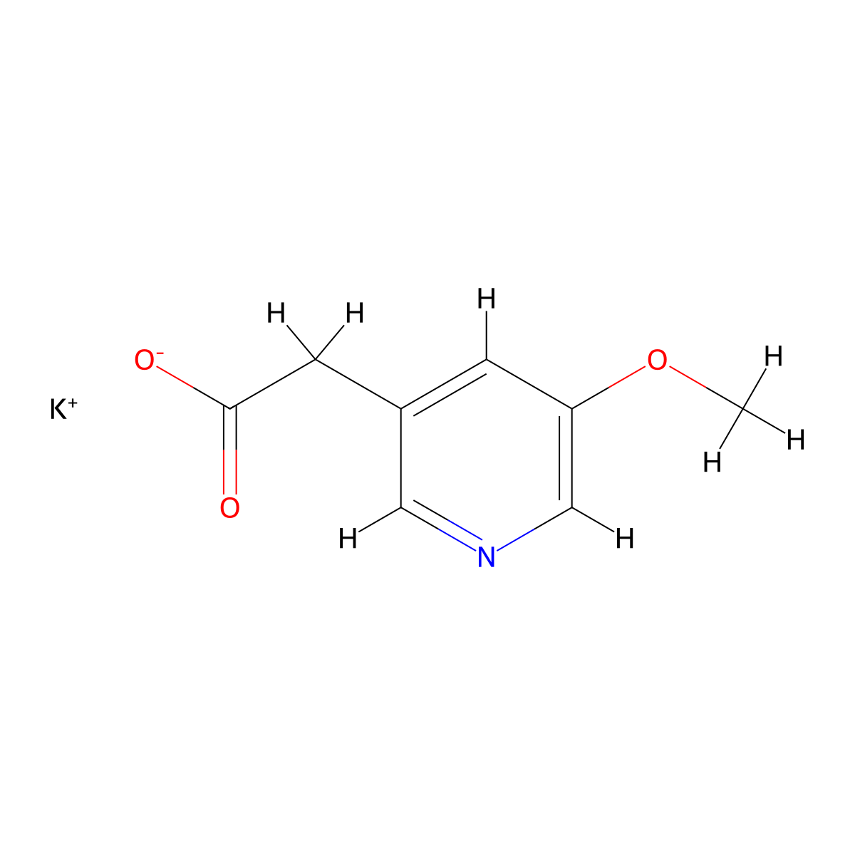 Potassium 2-(5-methoxypyridin-3-yl)acetate molecular structure, CAS 2995279-09-7