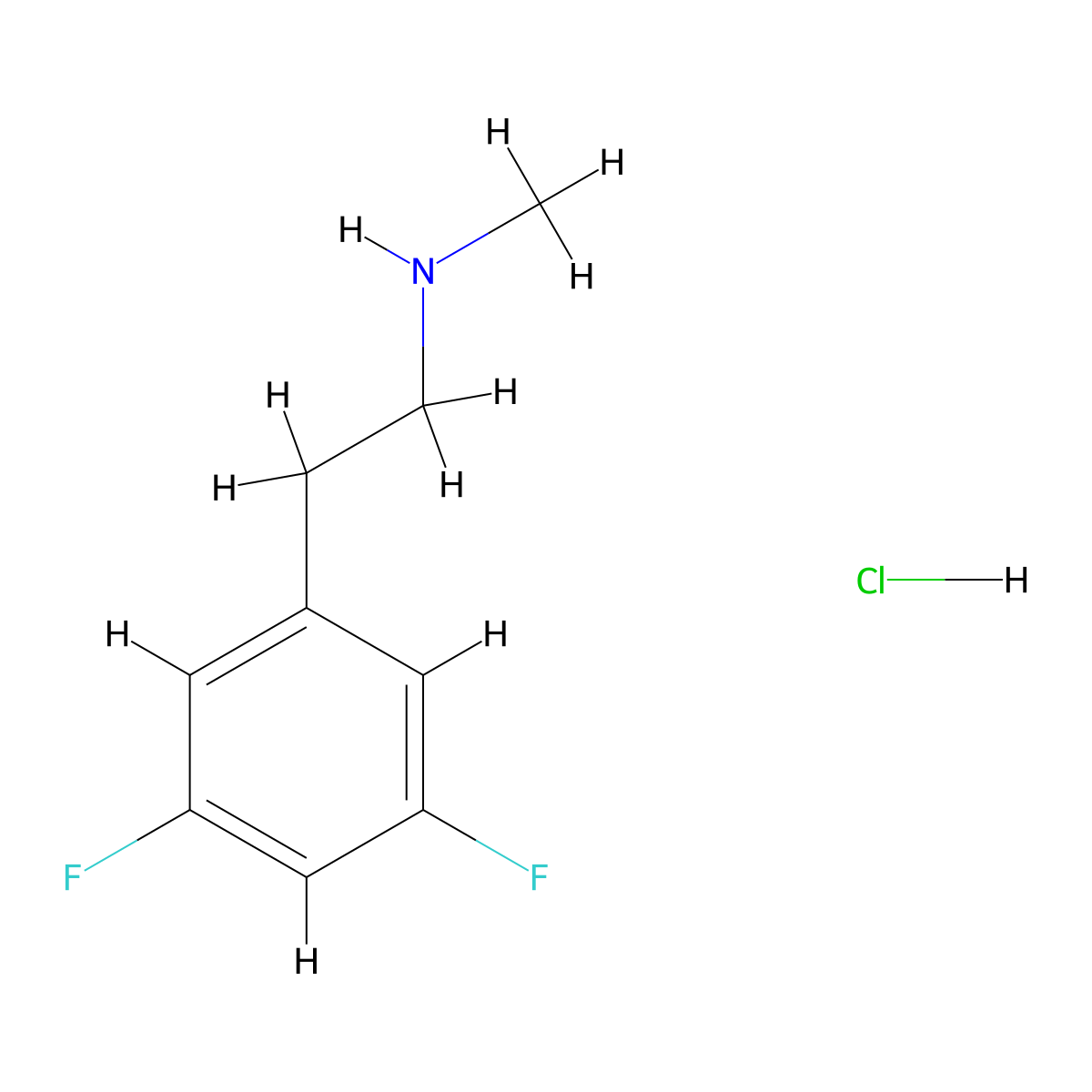 [2-(3,5-Difluorophenyl)ethyl](methyl)amine hydrochloride molecular structure, CAS 2995279-10-0