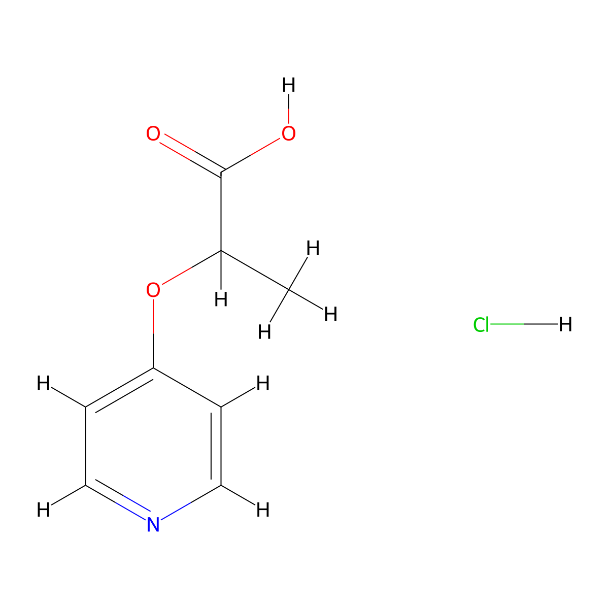 2-(Pyridin-4-yloxy)propanoic acid hydrochloride molecular structure, CAS 2995279-13-3