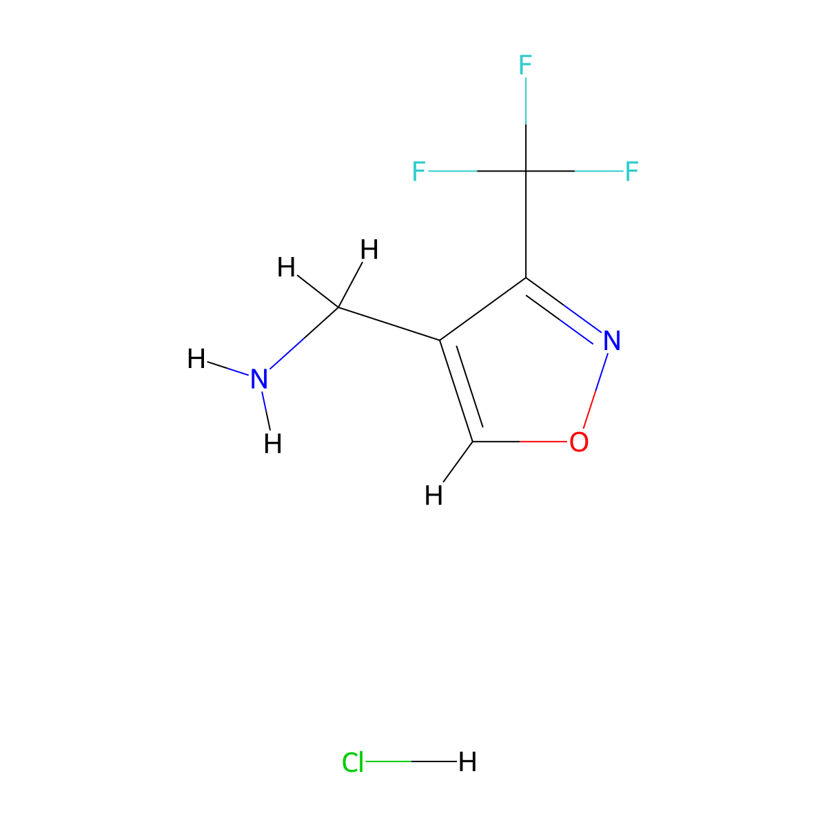 1-[3-(Trifluoromethyl)-1,2-oxazol-4-yl]methanamine hydrochloride molecular structure, CAS 2995279-16-6