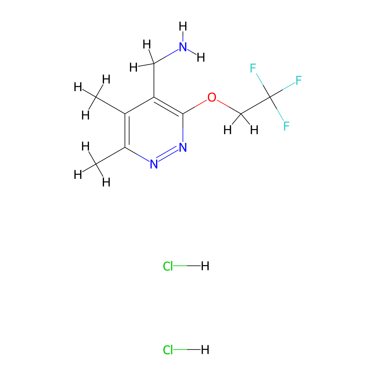1-[5,6-Dimethyl-3-(2,2,2-trifluoroethoxy)pyridazin-4-yl]methanamine dihydrochloride molecular structure, CAS 2995279-18-8