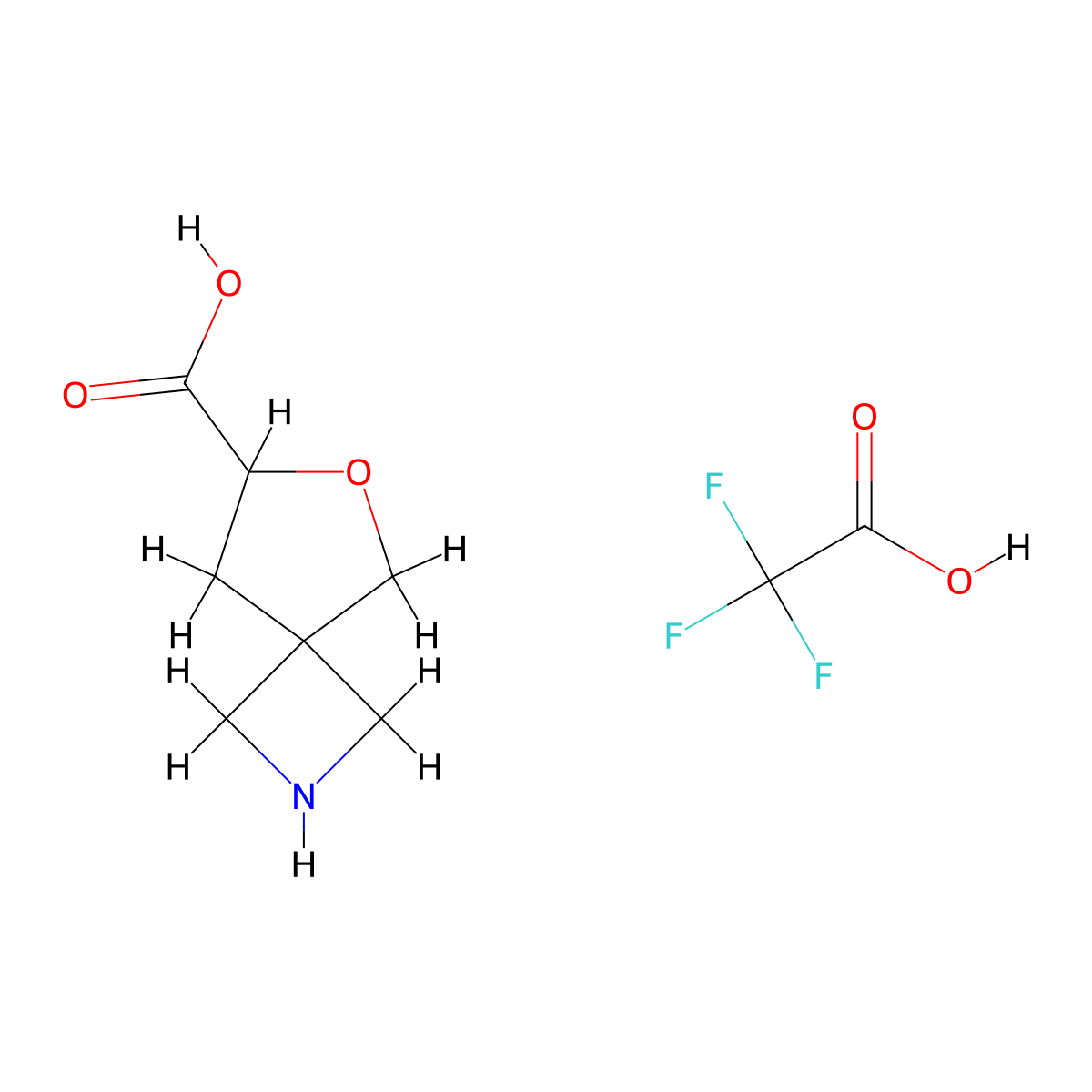 6-Oxa-2-azaspiro[3.4]octane-7-carboxylic acid, trifluoroacetic acid molecular structure, CAS 2995279-20-2