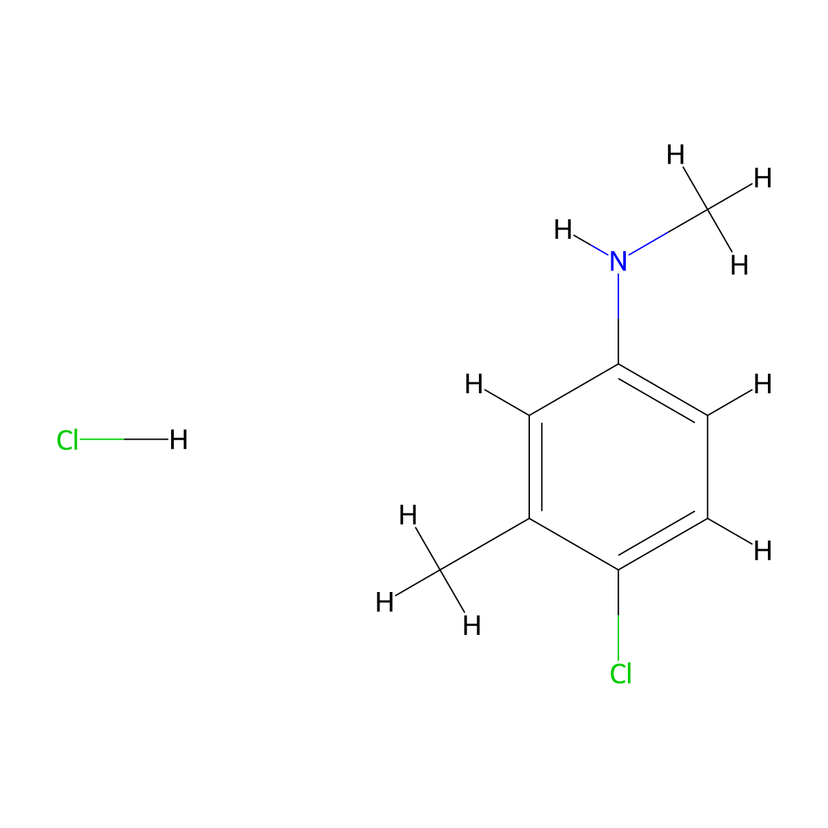 4-chloro-N,3-dimethylaniline hydrochloride molecular structure, CAS 2995279-30-4