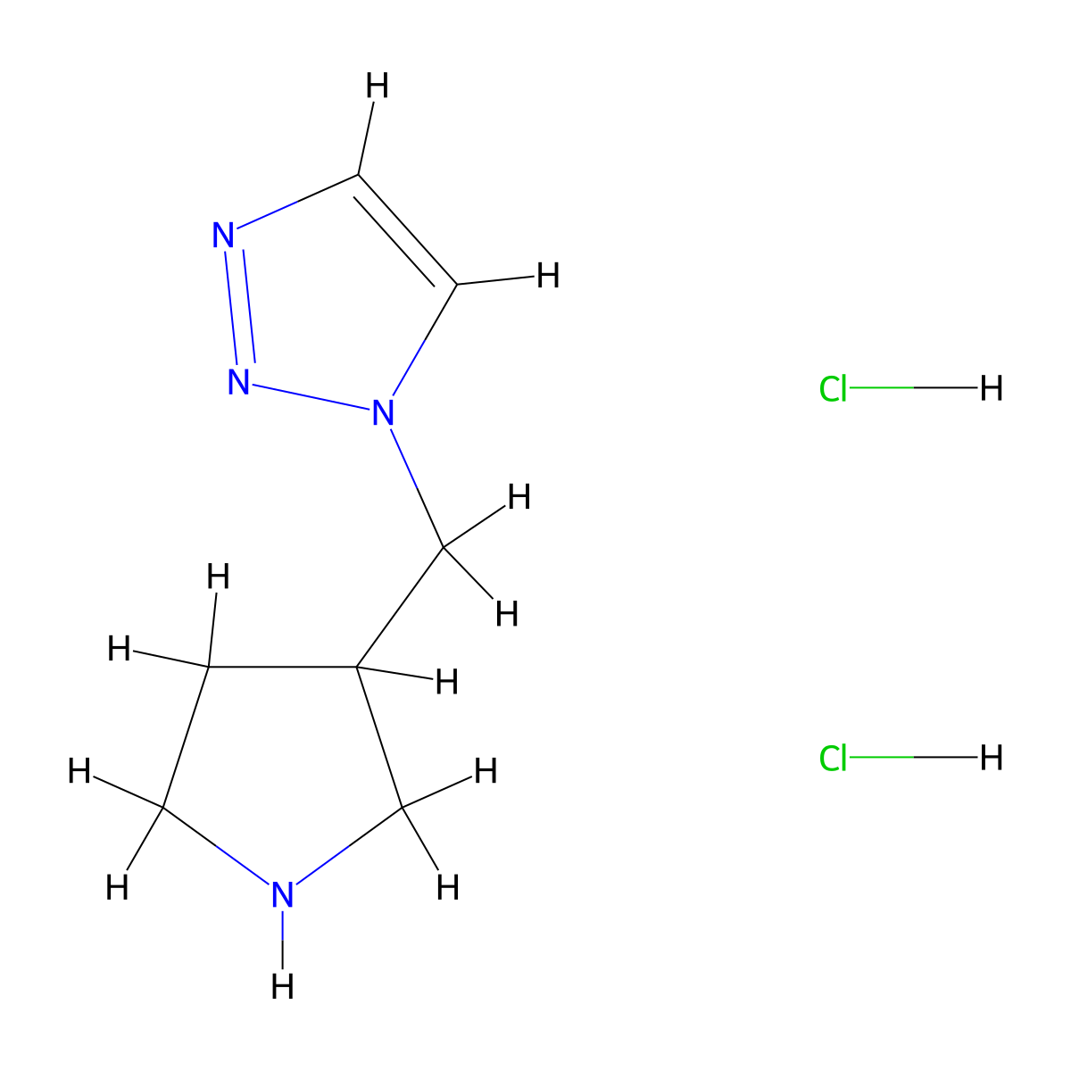 1-[(pyrrolidin-3-yl)methyl]-1H-1,2,3-triazole dihydrochloride molecular structure, CAS 2995279-31-5
