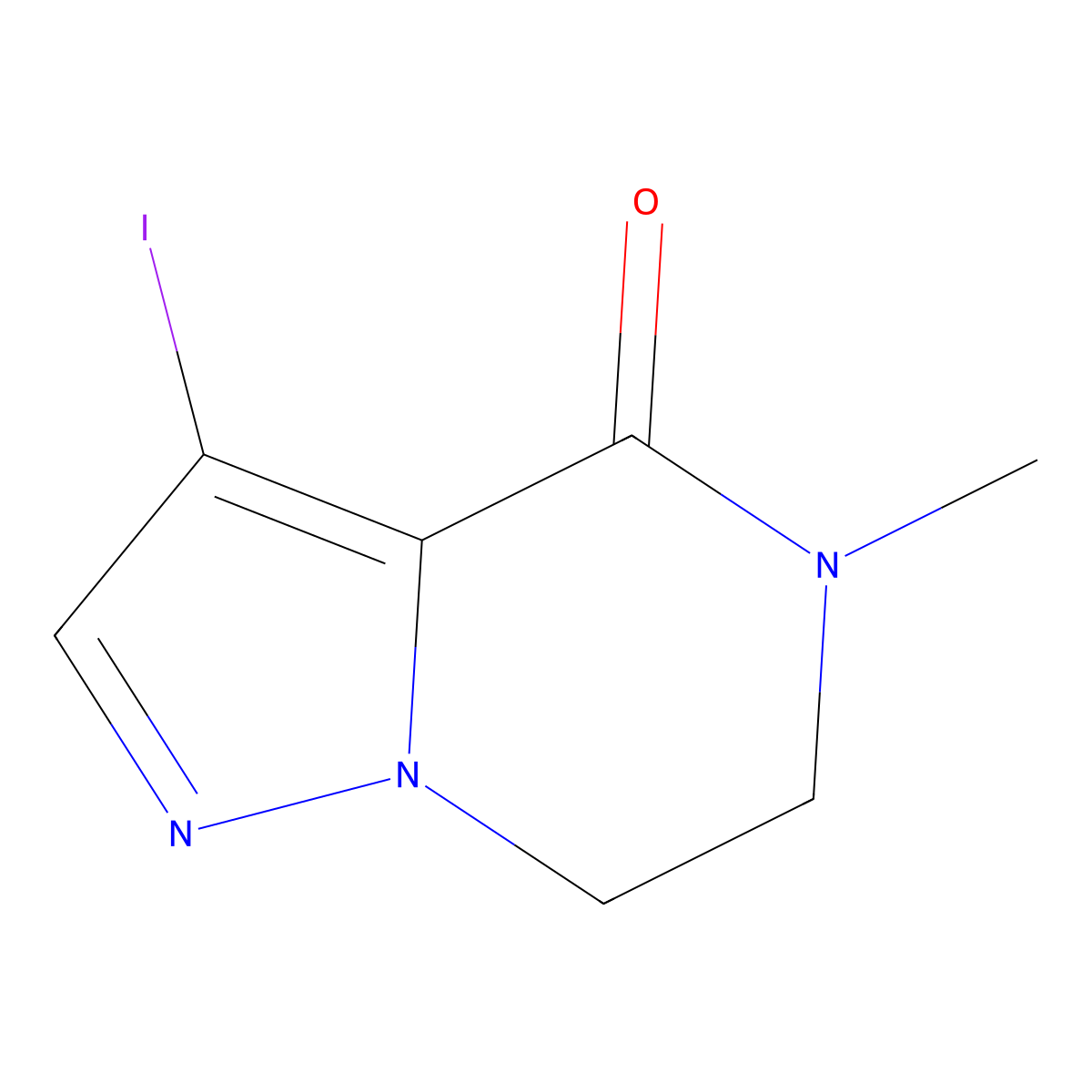 3-iodo-5-methyl-4H,5H,6H,7H-pyrazolo[1,5-a]pyrazin-4-one molecular structure, CAS 2995279-33-7