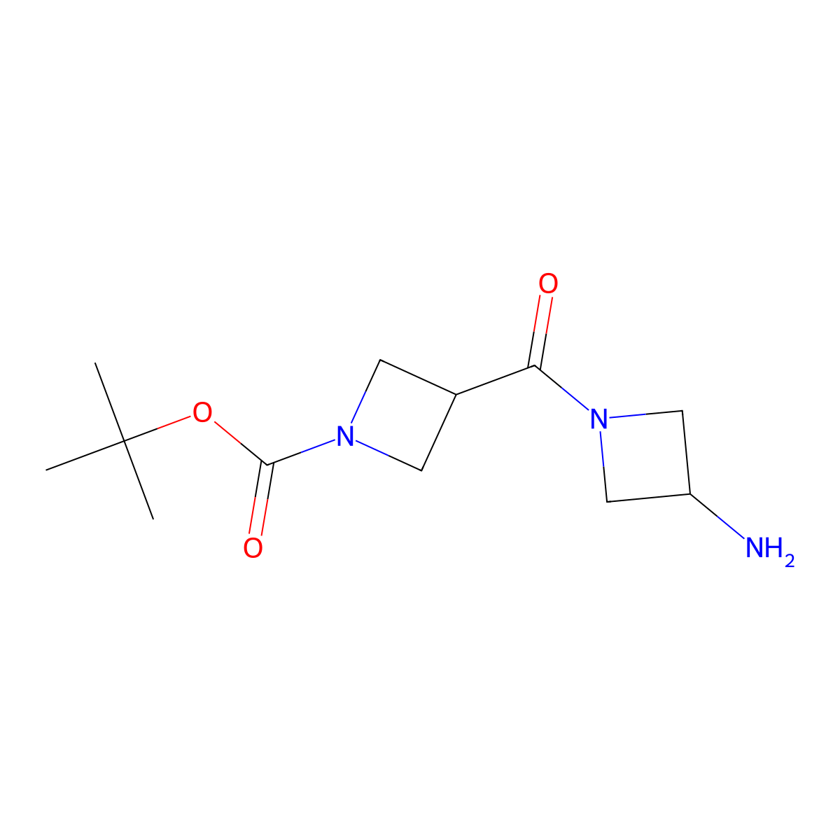 Tert-butyl 3-(3-aminoazetidine-1-carbonyl)azetidine-1-carboxylate molecular structure, CAS 2995279-34-8