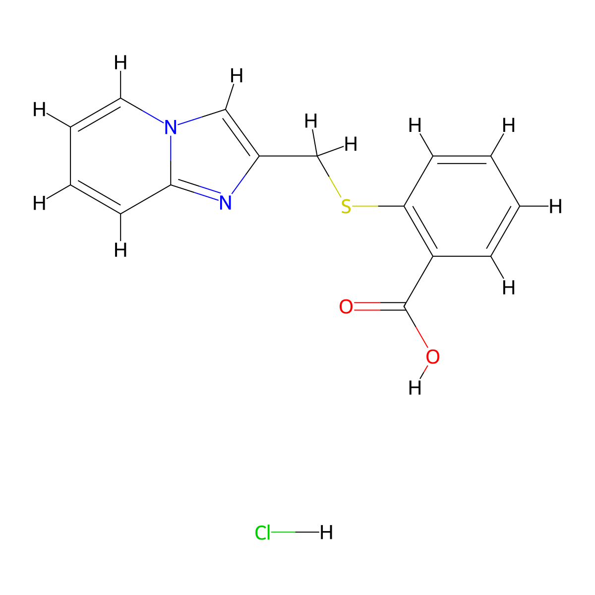 2-[({Imidazo[1,2-a]pyridin-2-yl}methyl)sulfanyl]benzoic acid hydrochloride molecular structure, CAS 2995279-36-0