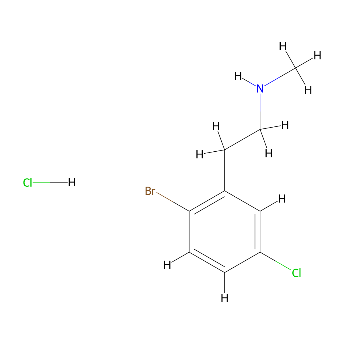 [2-(2-Bromo-5-chlorophenyl)ethyl](methyl)amine hydrochloride molecular structure, CAS 2995279-37-1