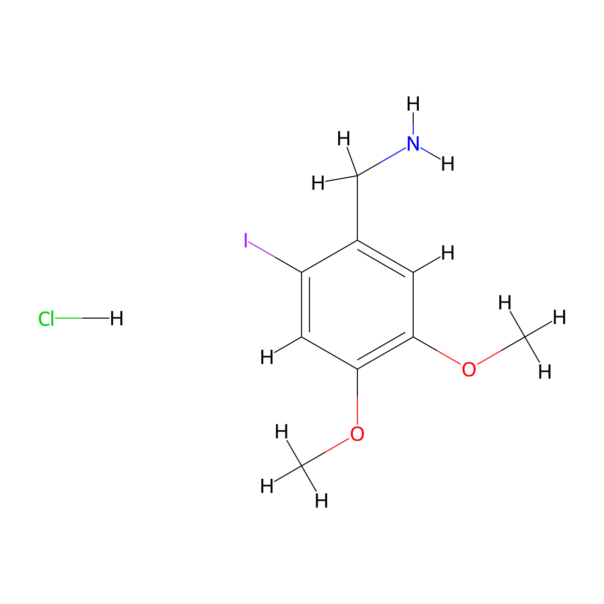 1-(2-Iodo-4,5-dimethoxyphenyl)methanamine hydrochloride molecular structure, CAS 2995279-38-2