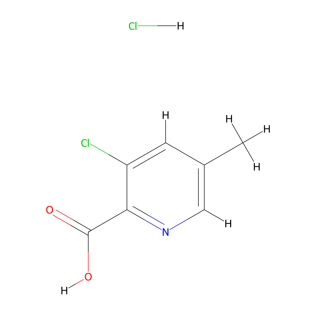 3-Chloro-5-methylpyridine-2-carboxylic acid hydrochloride molecular structure, CAS 2995279-41-7