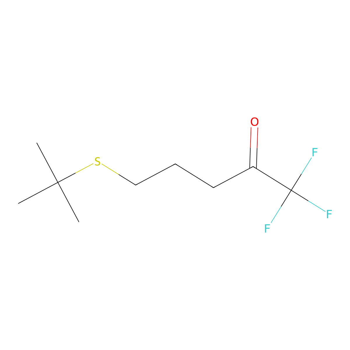 5-(Tert-butylsulfanyl)-1,1,1-trifluoropentan-2-one molecular structure, CAS 2995279-45-1