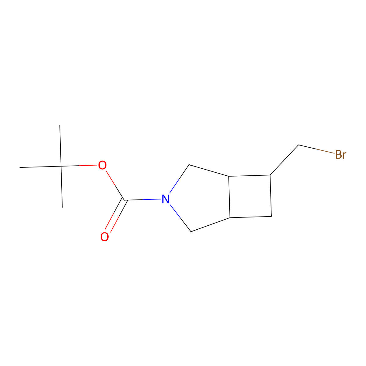 Tert-butyl 6-(bromomethyl)-3-azabicyclo[3.2.0]heptane-3-carboxylate molecular structure, CAS 2995279-60-0