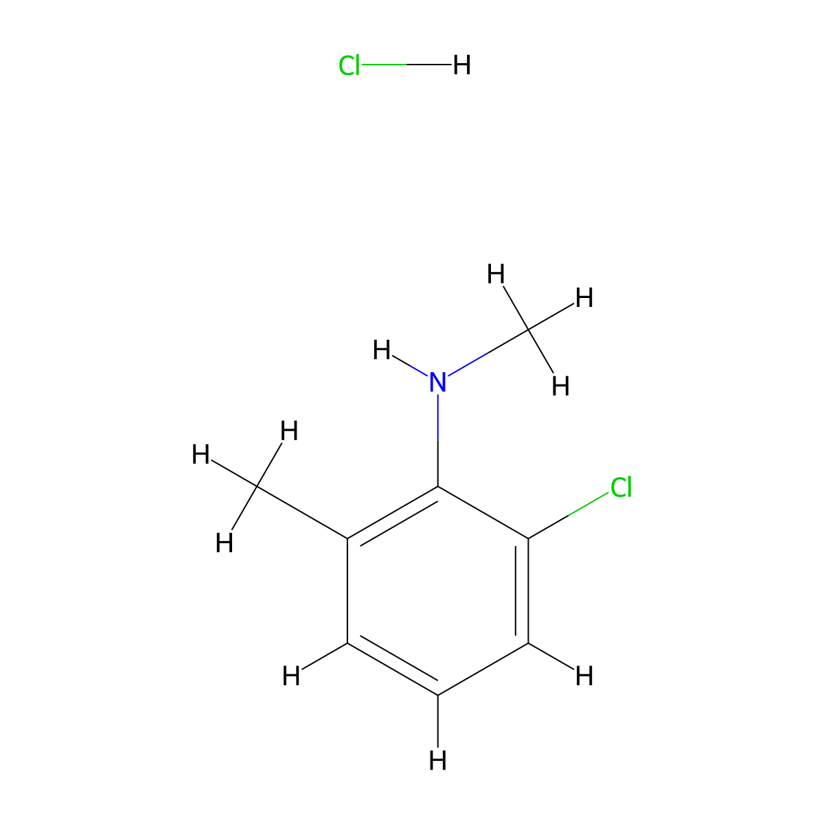 2-chloro-N,6-dimethylaniline hydrochloride molecular structure, CAS 2995279-64-4