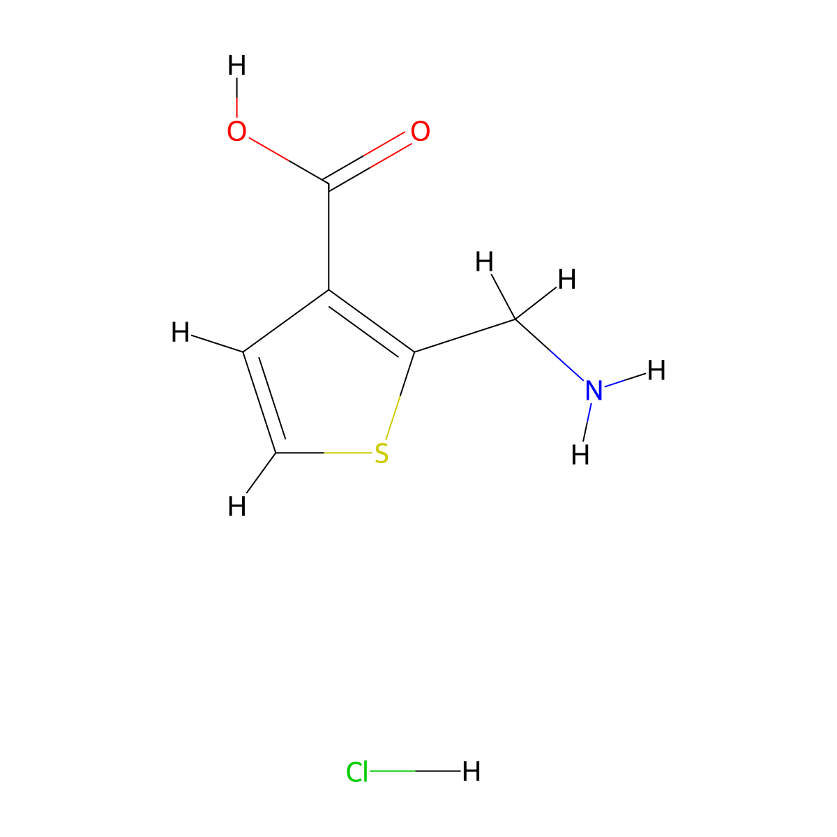 2-(Aminomethyl)thiophene-3-carboxylic acid hydrochloride molecular structure, CAS 2995279-65-5