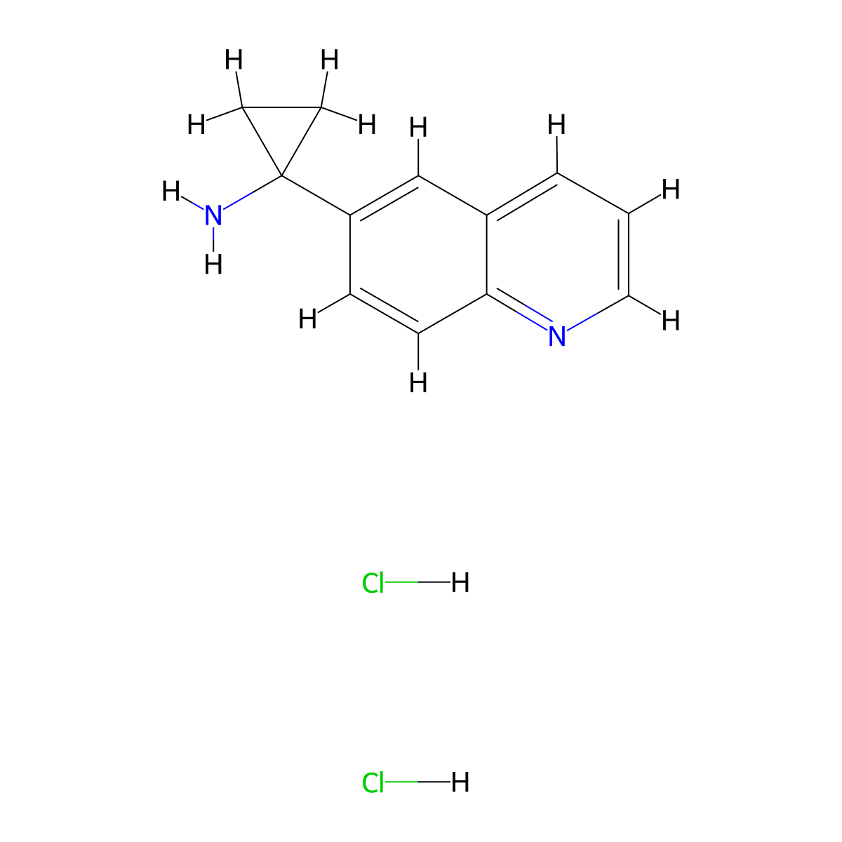 1-(Quinolin-6-yl)cyclopropan-1-amine dihydrochloride molecular structure, CAS 2995279-72-4