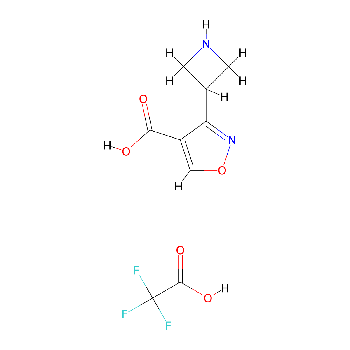 3-(Azetidin-3-yl)-1,2-oxazole-4-carboxylic acid, trifluoroacetic acid molecular structure, CAS 2995279-74-6