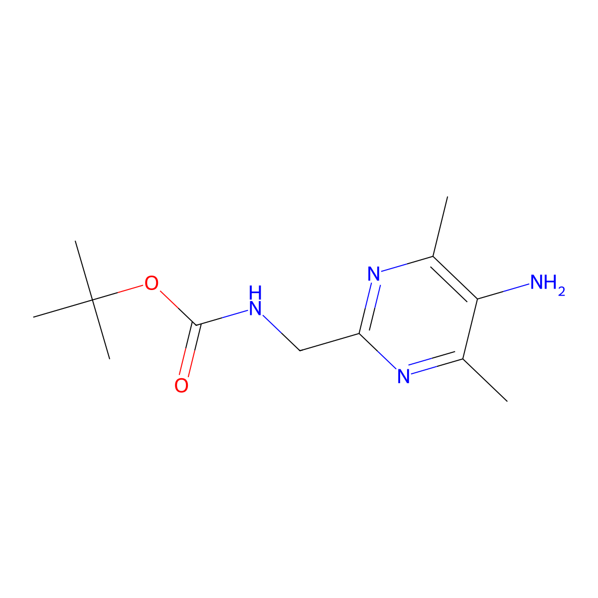 tert-butyl N-[(5-amino-4,6-dimethylpyrimidin-2-yl)methyl]carbamate molecular structure, CAS 2995279-79-1
