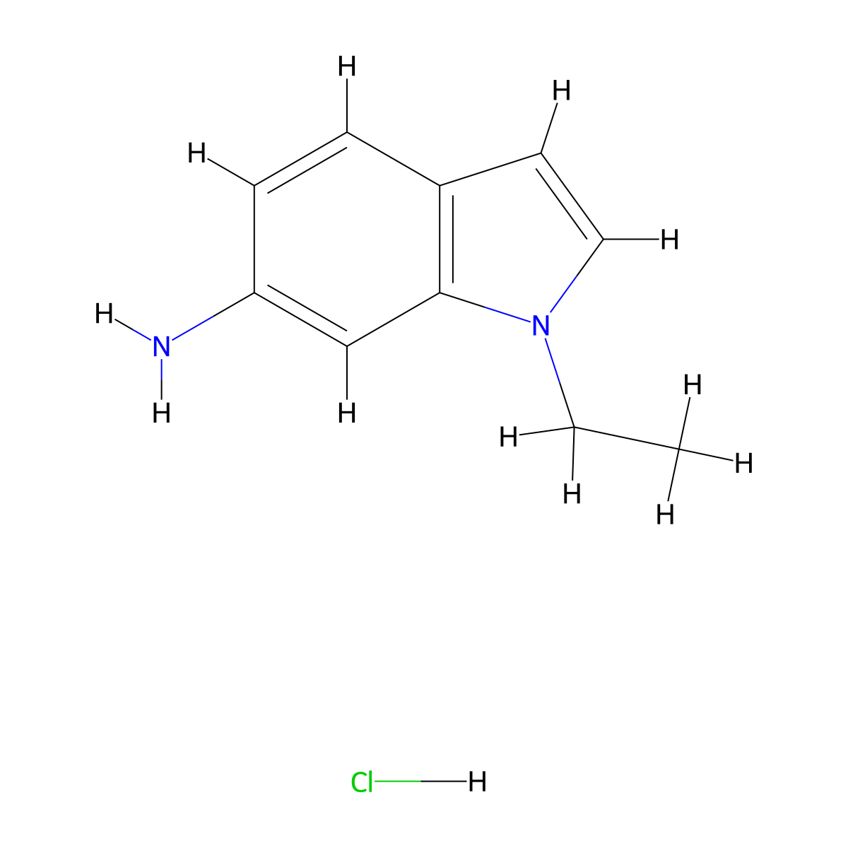 1-ethyl-1H-indol-6-amine hydrochloride molecular structure, CAS 2995279-83-7