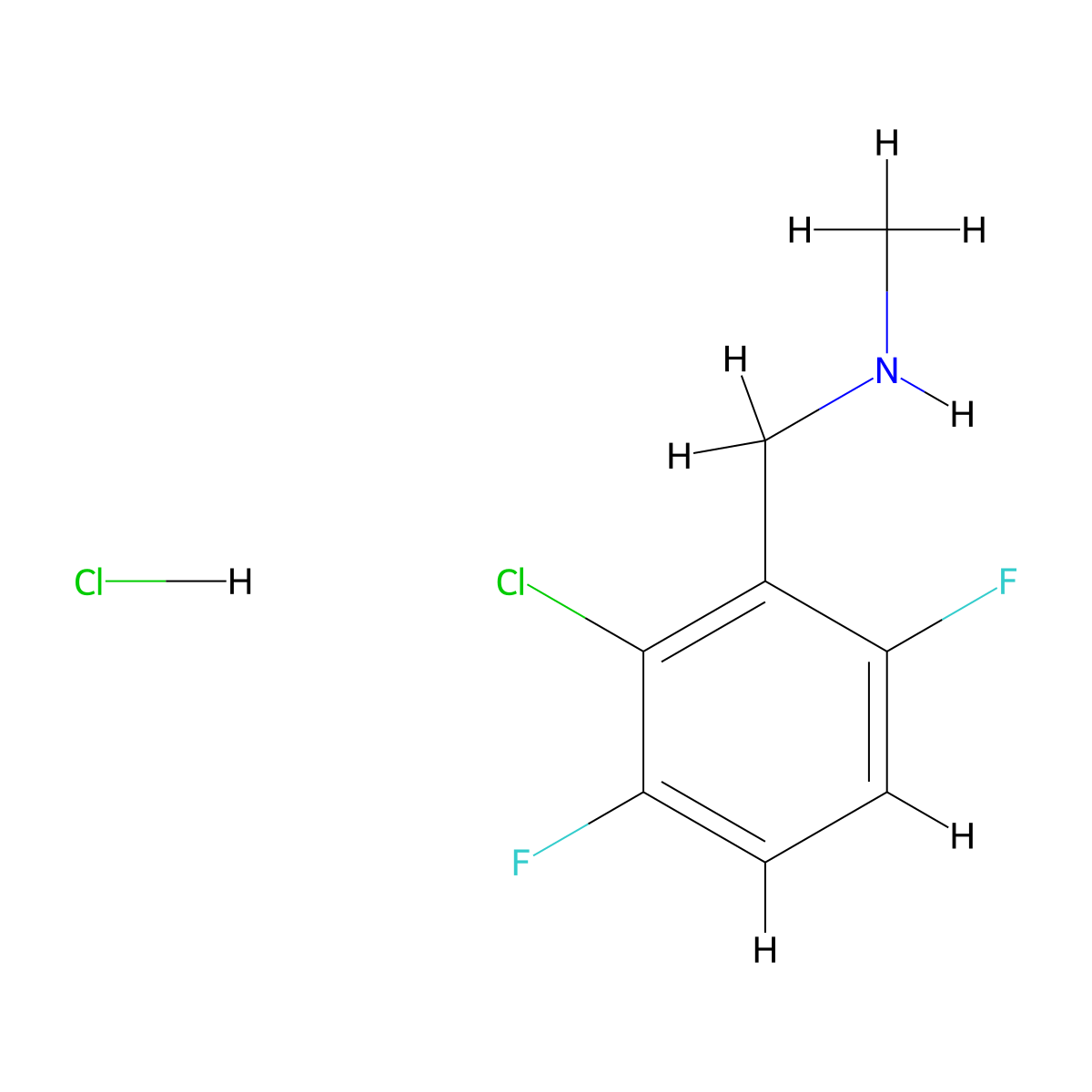 [(2-Chloro-3,6-difluorophenyl)methyl](methyl)amine hydrochloride molecular structure, CAS 2995279-92-8