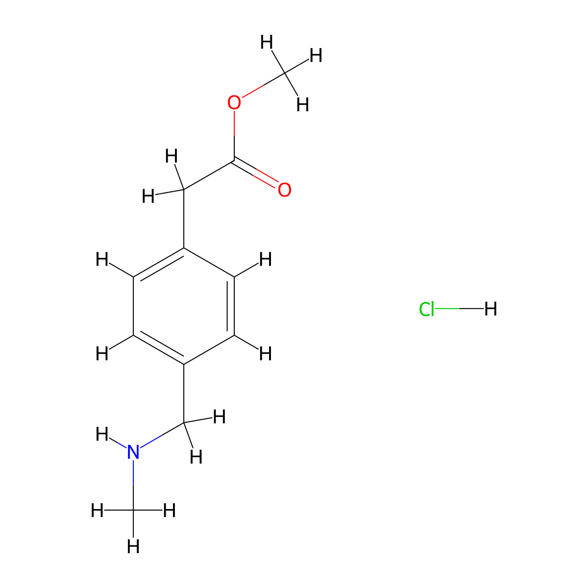Methyl 2-[4-(methylaminomethyl)phenyl]acetate;hydrochloride molecular structure, CAS 2995279-98-4