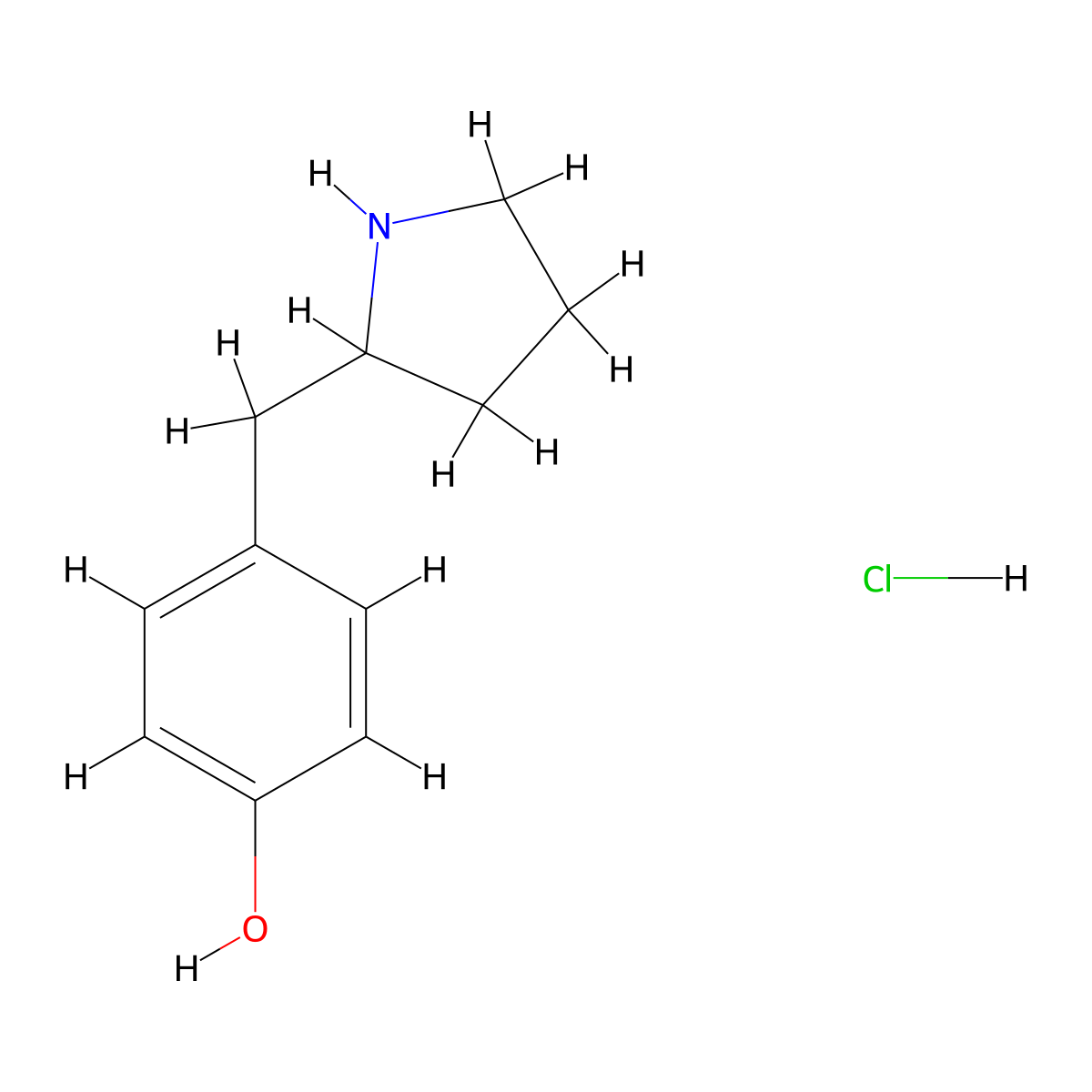 4-[(Pyrrolidin-2-yl)methyl]phenol hydrochloride molecular structure, CAS 2995280-00-5