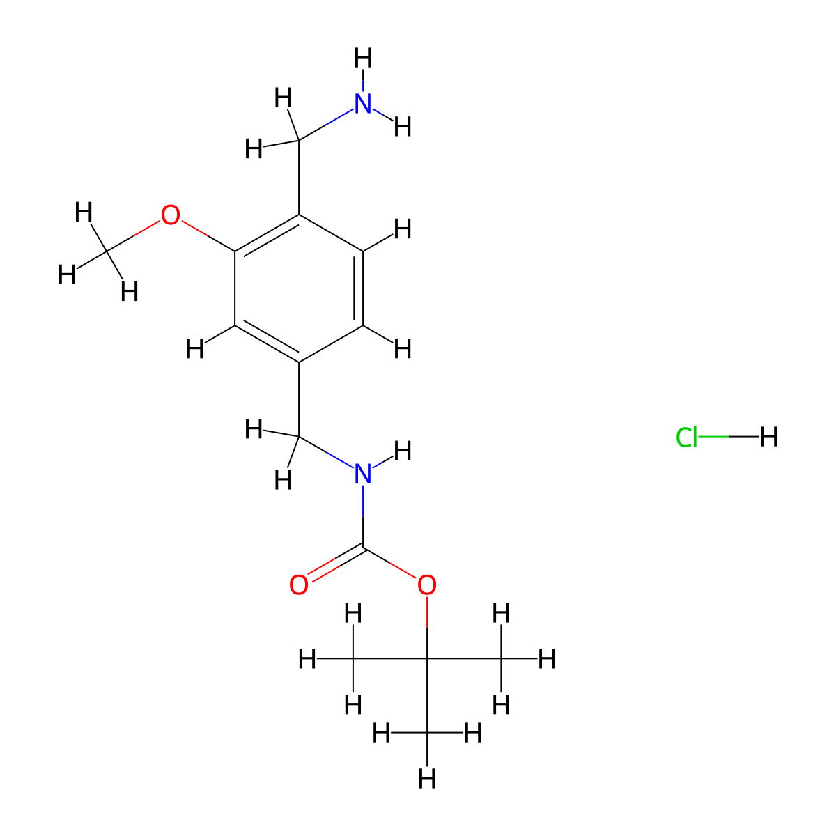 tert-butyl N-{[4-(aminomethyl)-3-methoxyphenyl]methyl}carbamate hydrochloride molecular structure, CAS 2995280-05-0