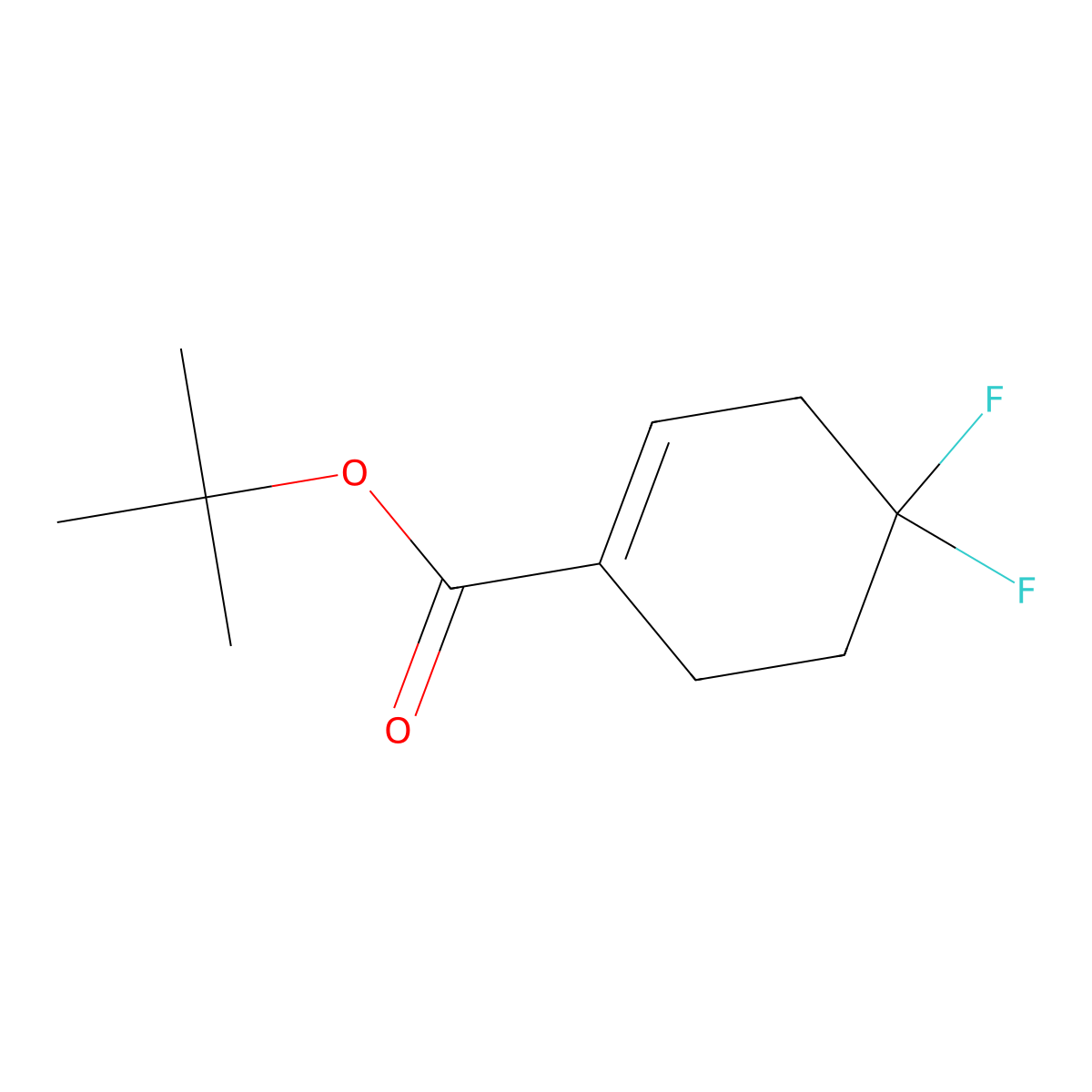 Tert-butyl 4,4-difluorocyclohexene-1-carboxylate molecular structure, CAS 2995280-06-1