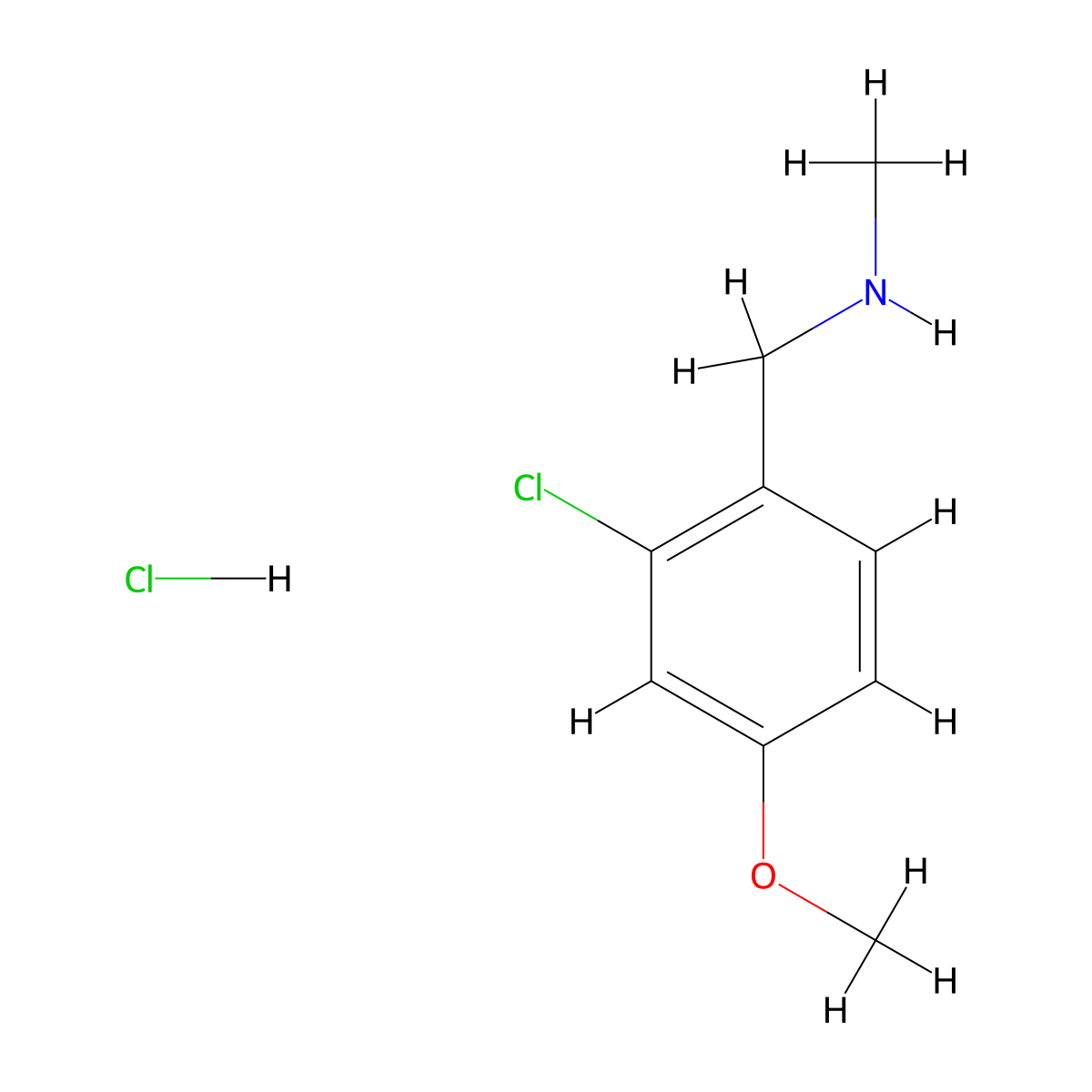 [(2-Chloro-4-methoxyphenyl)methyl](methyl)amine hydrochloride molecular structure, CAS 2995280-14-1