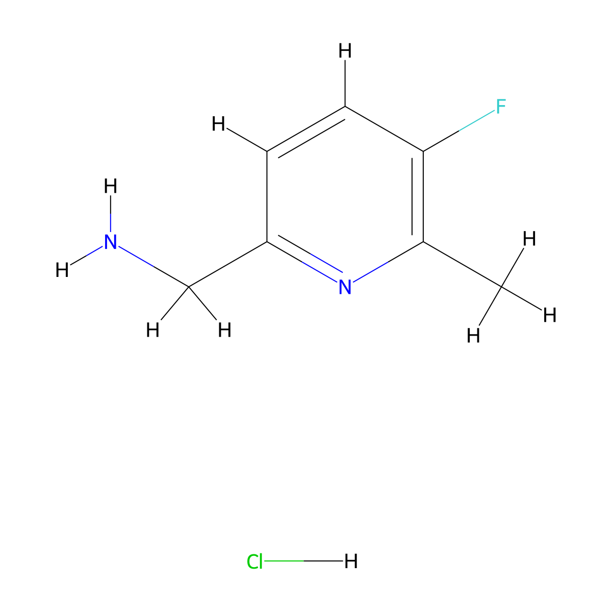 (5-Fluoro-6-methyl-2-pyridinyl)methanamine;hydrochloride molecular structure, CAS 2995280-18-5