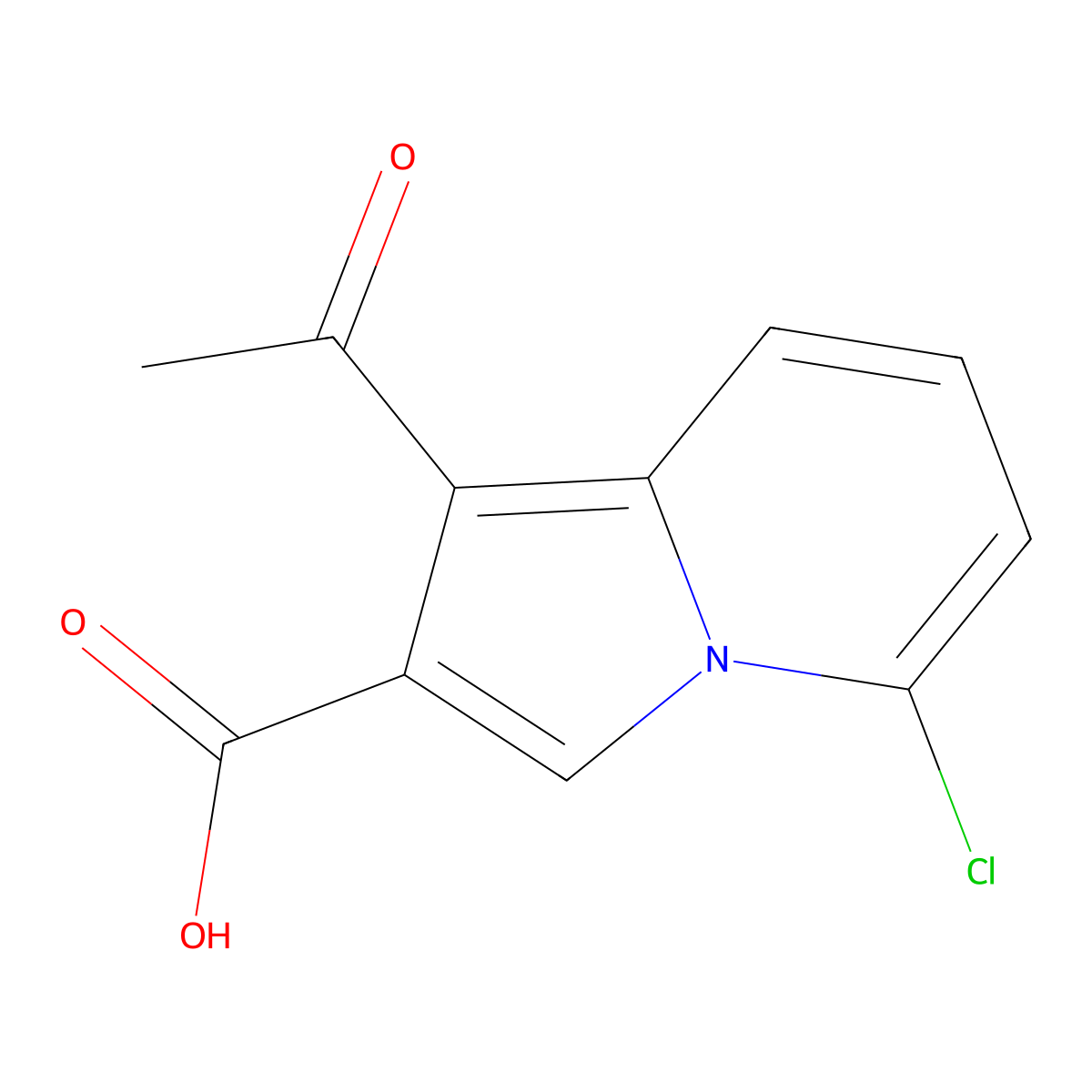 1-Acetyl-5-chloroindolizine-2-carboxylic acid molecular structure, CAS 2995280-27-6