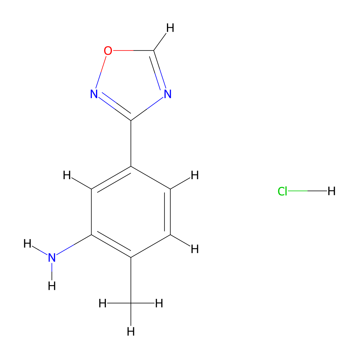 2-Methyl-5-(1,2,4-oxadiazol-3-yl)aniline;hydrochloride molecular structure, CAS 2995280-33-4