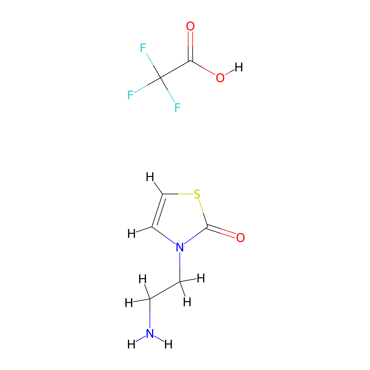 3-(2-Aminoethyl)-2,3-dihydro-1,3-thiazol-2-one, trifluoroacetic acid molecular structure, CAS 2995280-34-5