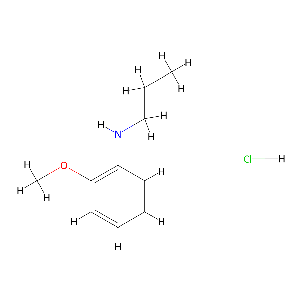 2-methoxy-N-propylaniline hydrochloride molecular structure, CAS 2995280-36-7