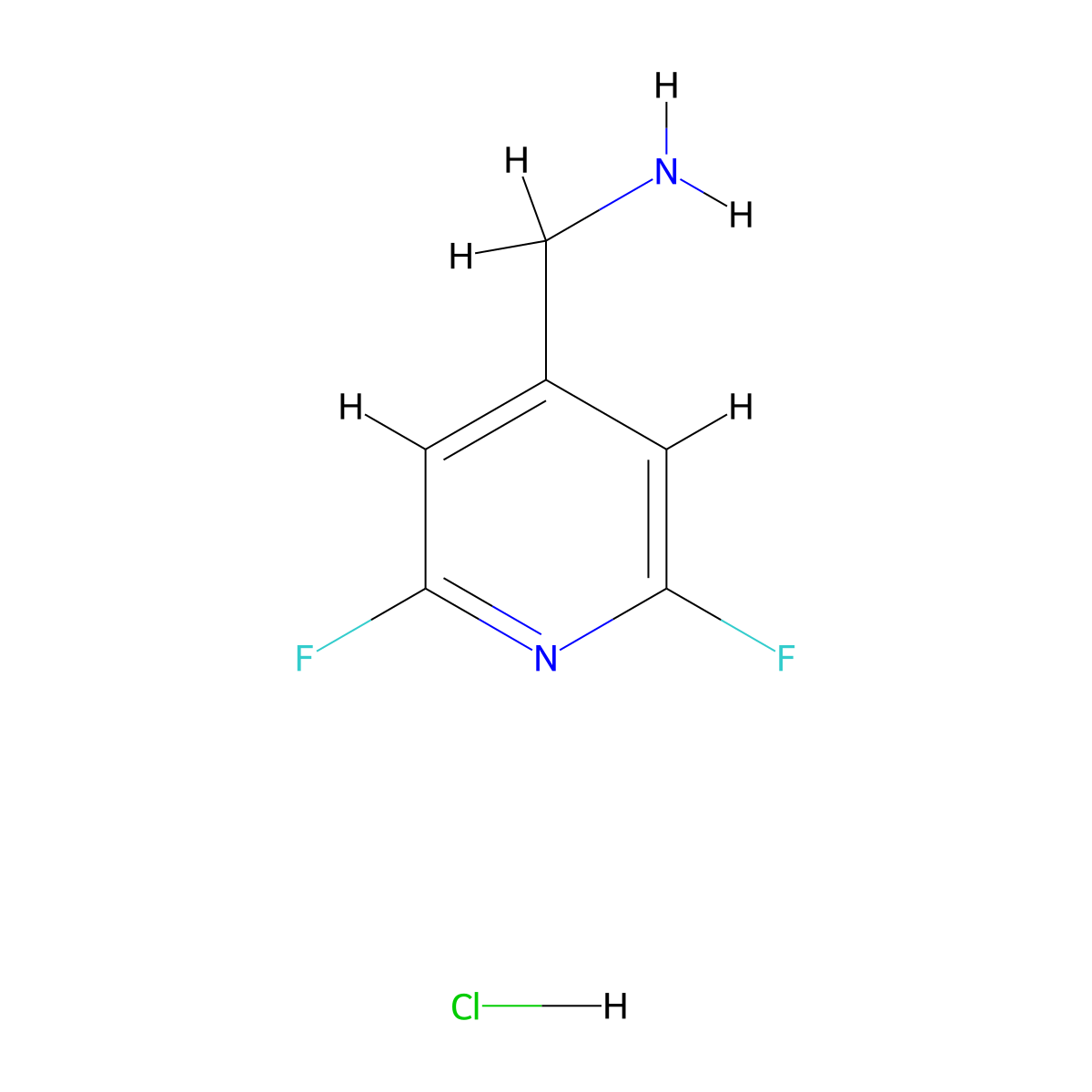 (2,6-Difluoropyridin-4-yl)methanamine hydrochloride molecular structure, CAS 2995280-39-0