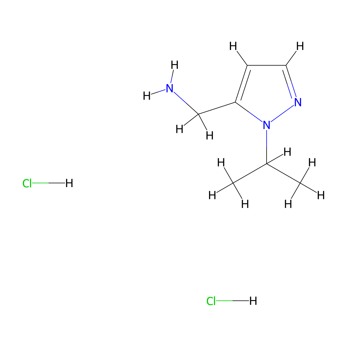 1-[1-(propan-2-yl)-1H-pyrazol-5-yl]methanamine dihydrochloride molecular structure, CAS 2995280-55-0