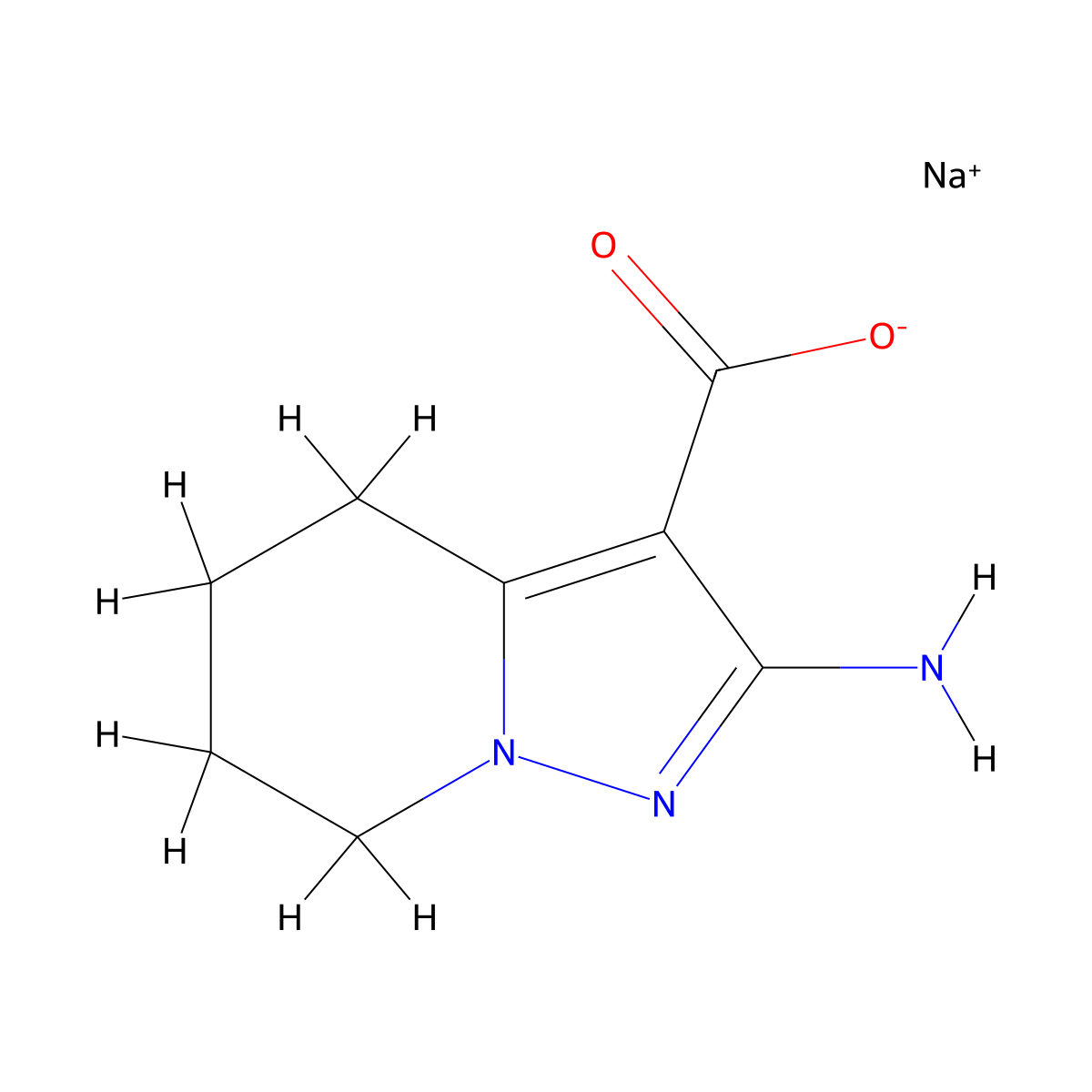 sodium 2-amino-4H,5H,6H,7H-pyrazolo[1,5-a]pyridine-3-carboxylate molecular structure, CAS 2995280-60-7