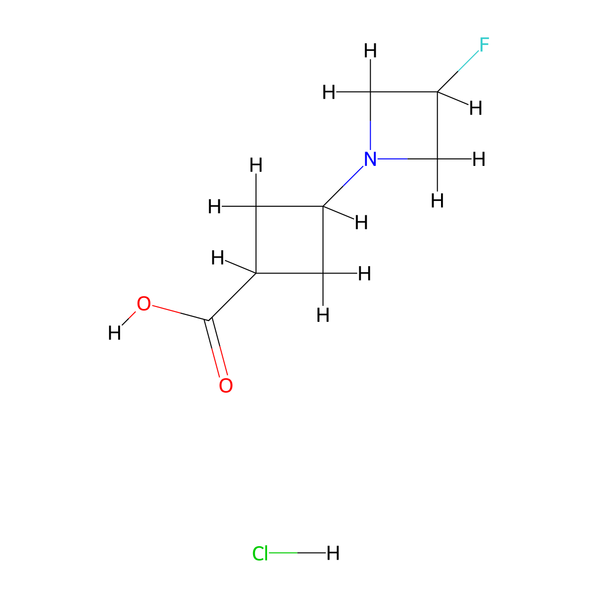 3-(3-Fluoroazetidin-1-yl)cyclobutane-1-carboxylic acid hydrochloride molecular structure, CAS 2995280-61-8