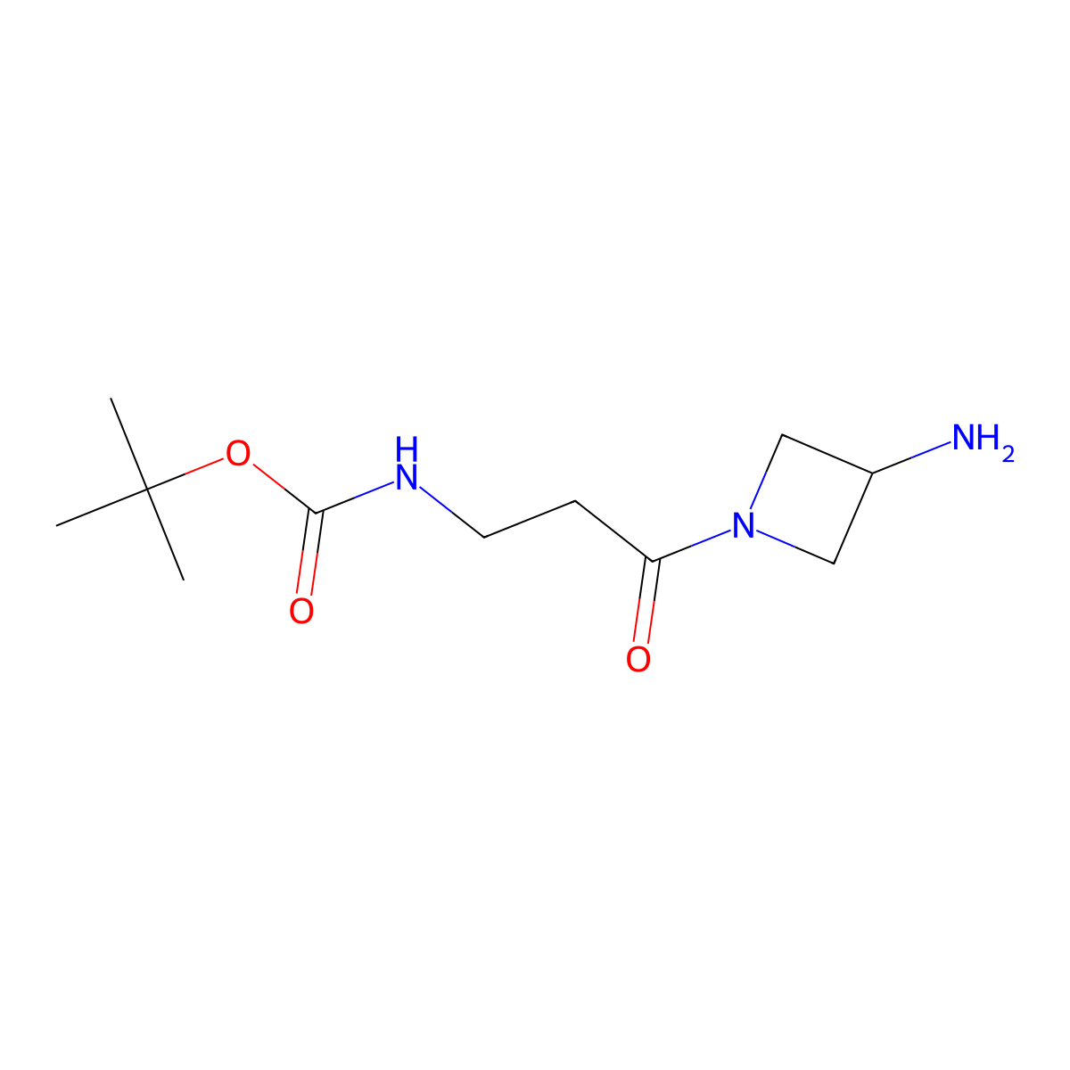 tert-butyl N-[3-(3-aminoazetidin-1-yl)-3-oxopropyl]carbamate molecular structure, CAS 2995280-62-9