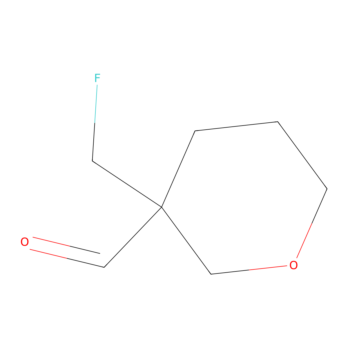 3-(Fluoromethyl)oxane-3-carbaldehyde molecular structure, CAS 2995280-64-1