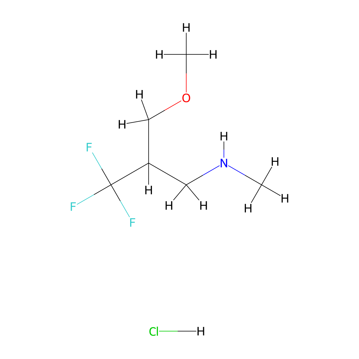[3-Methoxy-2-(trifluoromethyl)propyl](methyl)amine hydrochloride molecular structure, CAS 2995280-65-2