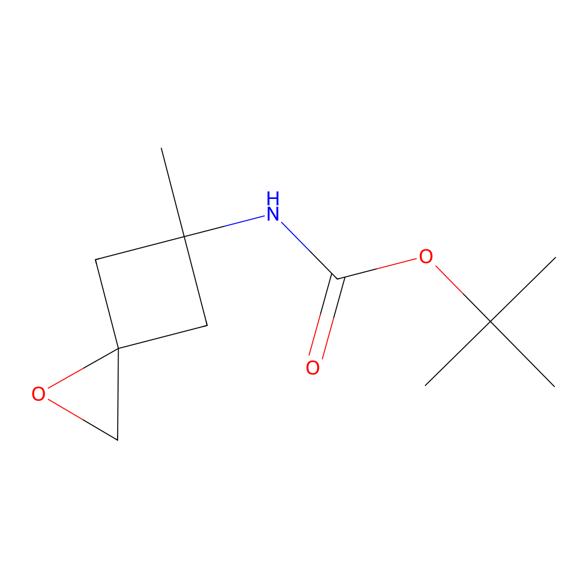 tert-butyl N-{5-methyl-1-oxaspiro[2.3]hexan-5-yl}carbamate molecular structure, CAS 2995280-67-4