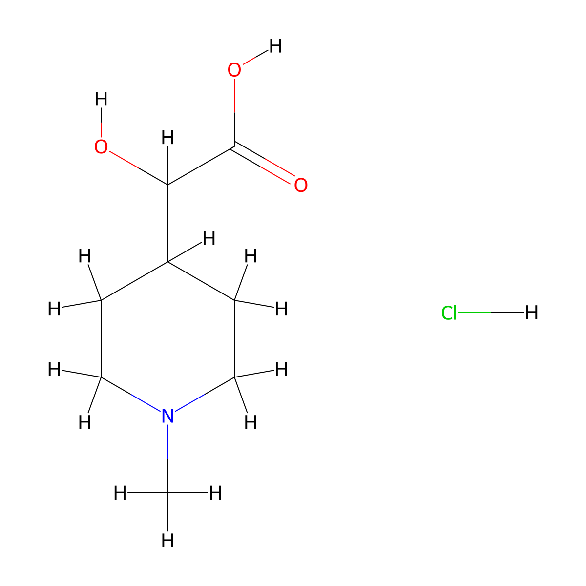 2-Hydroxy-2-(1-methylpiperidin-4-yl)acetic acid hydrochloride molecular structure, CAS 2995280-76-5