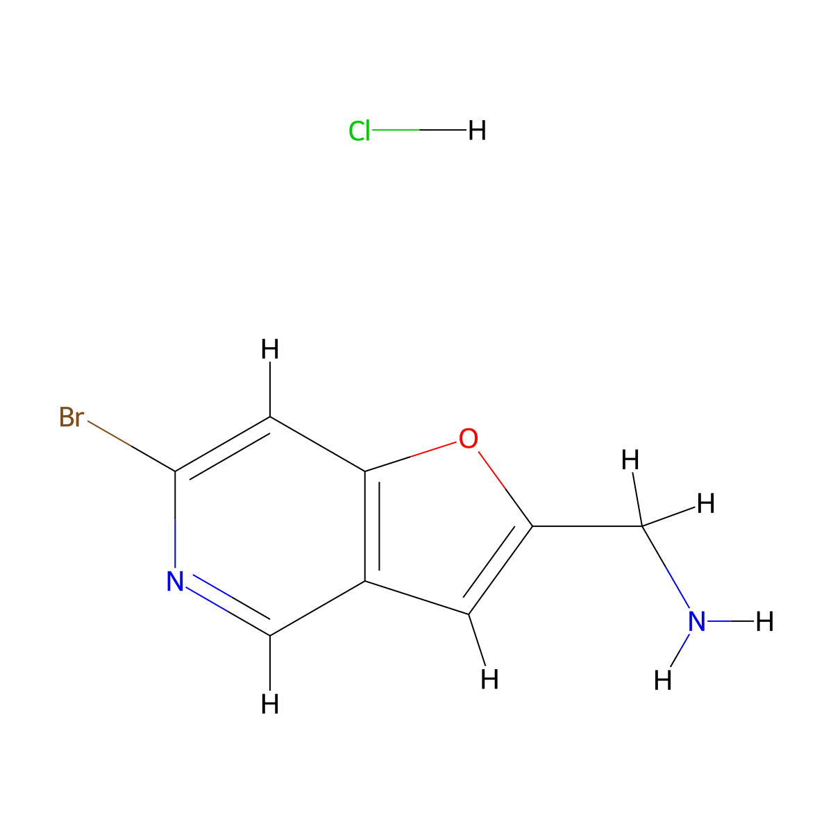 1-{6-Bromofuro[3,2-c]pyridin-2-yl}methanamine hydrochloride molecular structure, CAS 2995280-81-2