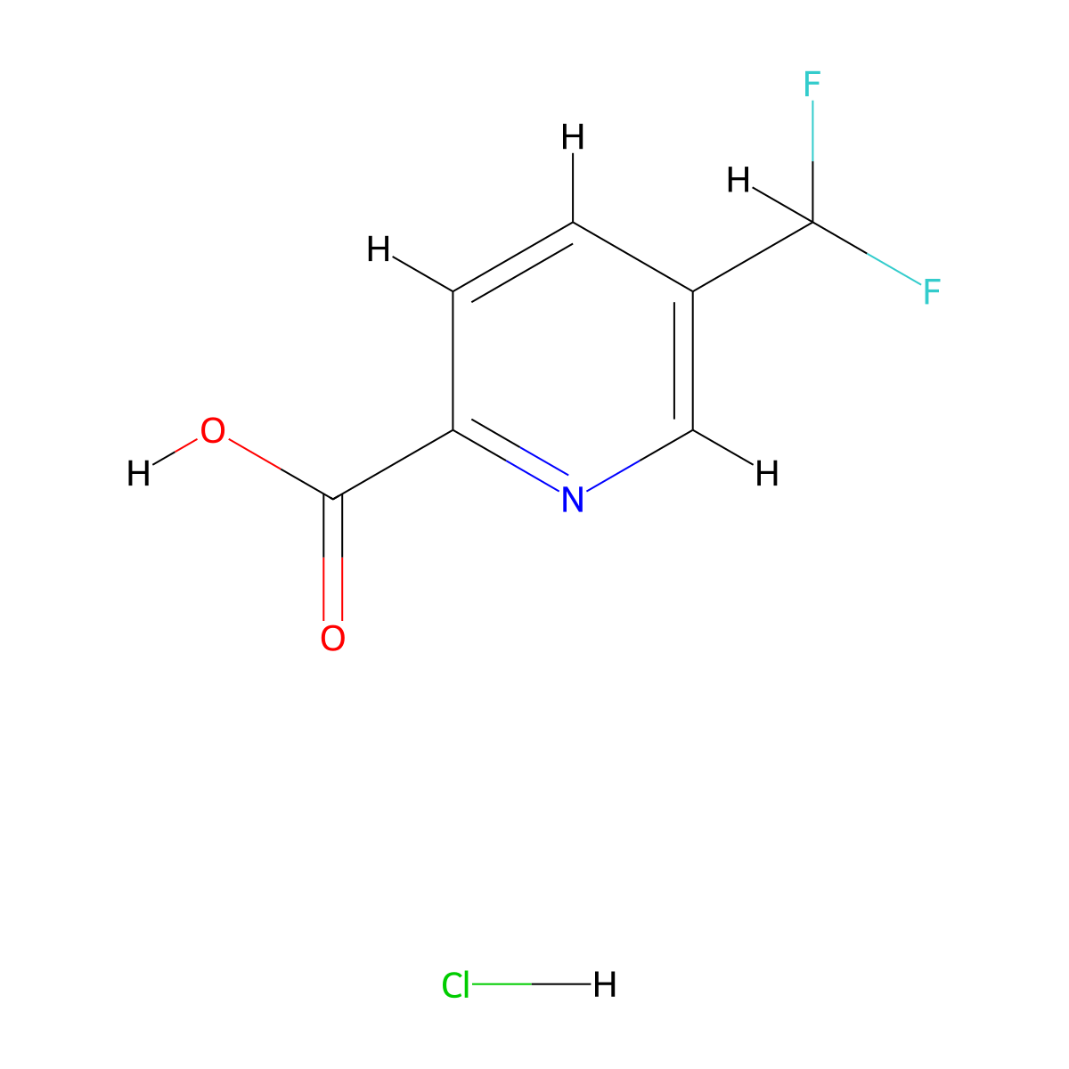 5-(Difluoromethyl)pyridine-2-carboxylic acid hydrochloride molecular structure, CAS 2995280-82-3