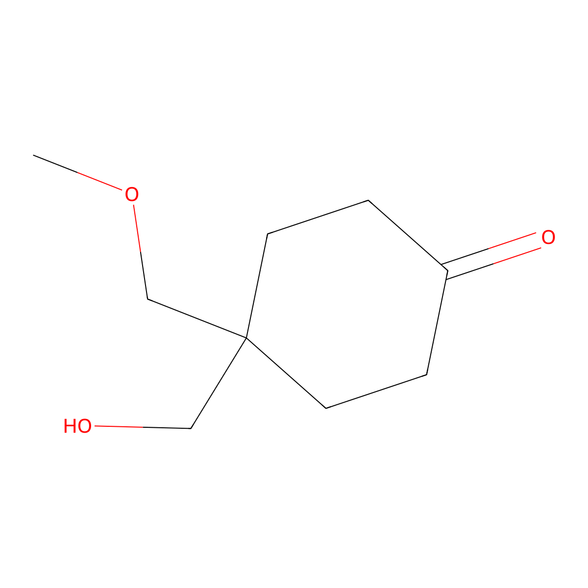 4-(Hydroxymethyl)-4-(methoxymethyl)cyclohexan-1-one molecular structure, CAS 2995280-83-4