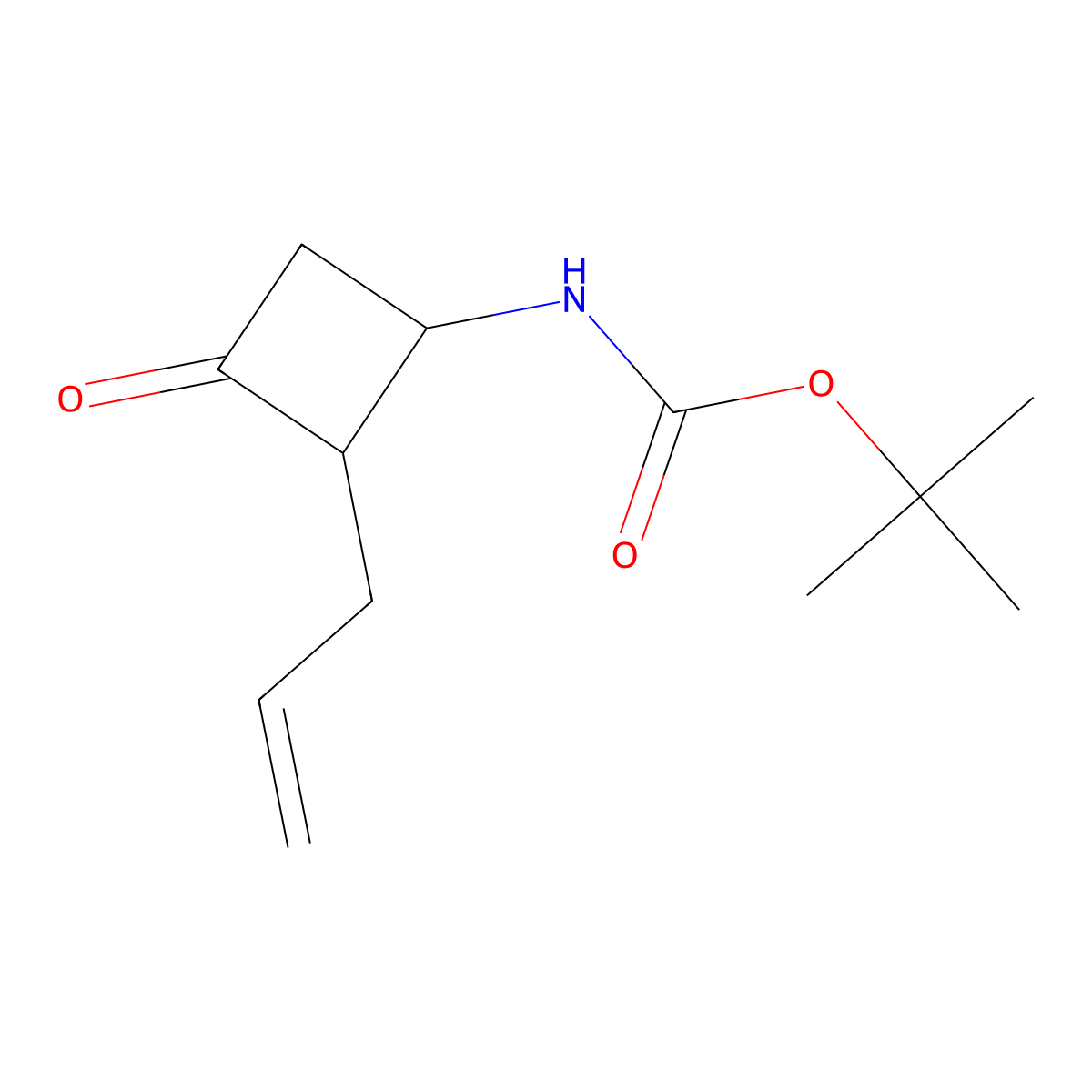 tert-butyl N-[3-oxo-2-(prop-2-en-1-yl)cyclobutyl]carbamate molecular structure, CAS 2995280-84-5