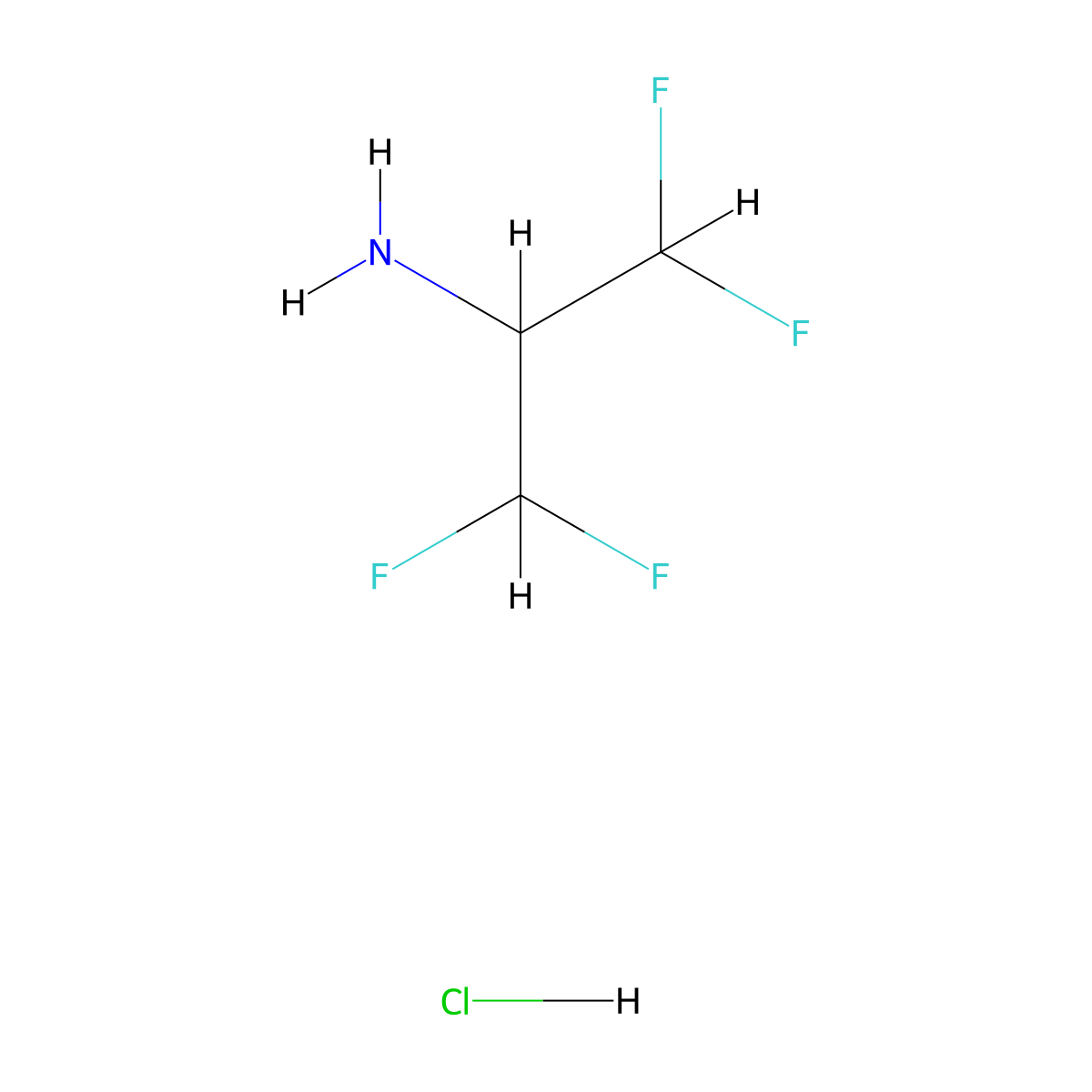 1,1,3,3-Tetrafluoropropan-2-amine hydrochloride molecular structure, CAS 2995280-94-7